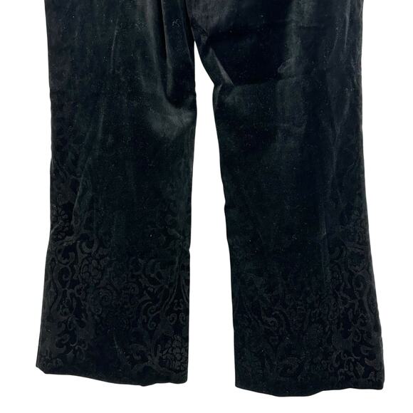 2/$30 Dana Buchman Velvet Pants Black High Waist Bootcut Burnout Flare Size 12 - Picture 6 of 10